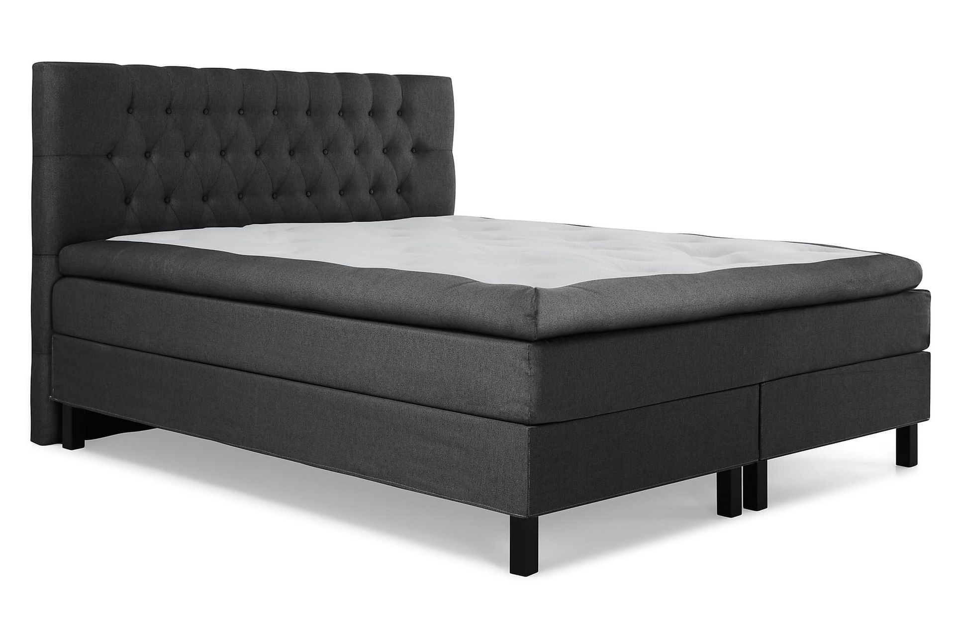 Lucky Komplet Sengepakke 180x200 Latex Diamant Sengegavl - Sort/Grå - Møbler - Senge - Komplet sengepakke