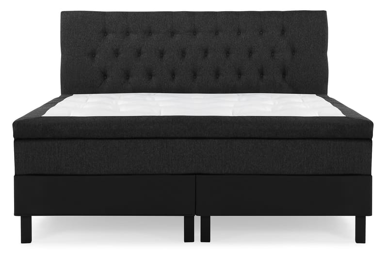Lucky Komplet Sengepakke 180x200 Latex Diamant Sengegavl - Sort/Grå/PU - Møbler - Senge - Komplet sengepakke