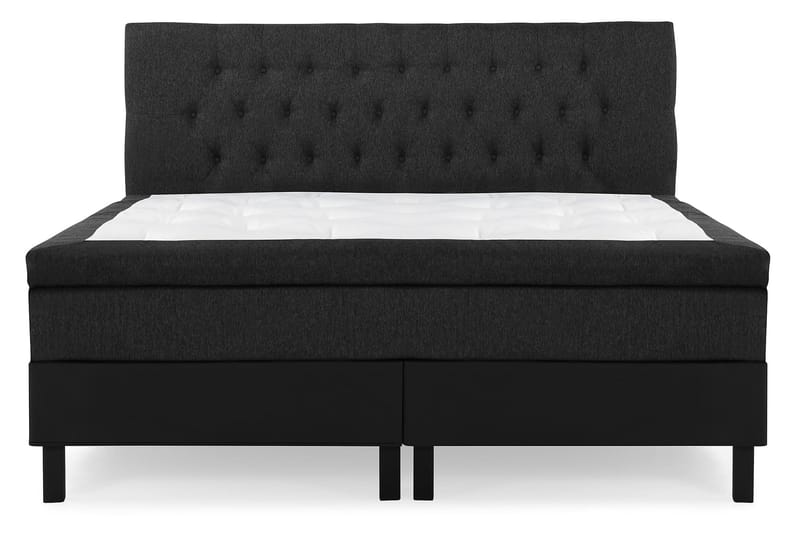 Lucky Komplet Sengepakke 180x200 Latex Diamant Sengegavl, Sort/Grå/PU