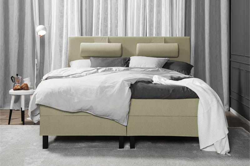 Lucky Komplet Sengepakke 180x200 Latex Glat Sengegavl - Nakkepude Lille Grøn - Møbler - Senge - Kontinentalsenge