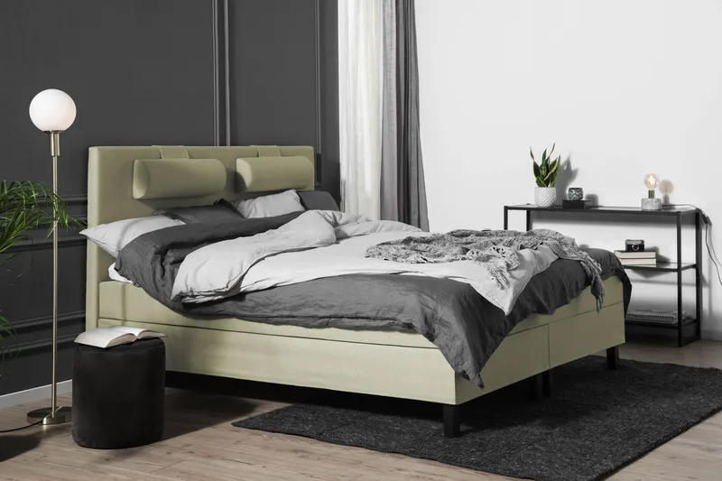 Lucky Komplet Sengepakke 180x200 Latex Glat Sengegavl, Nakkepude Lille Grøn