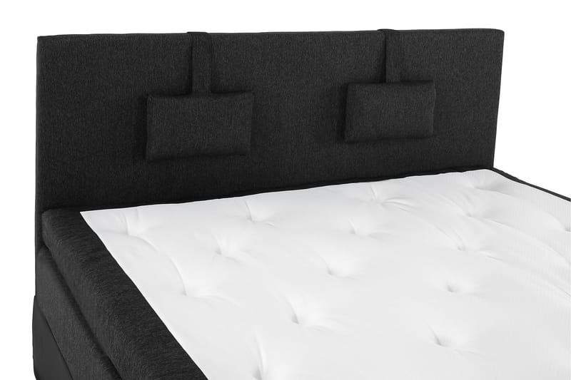 Lucky Komplet Sengepakke 180x200 Latex Glat Sengegavl - Nakkepude Lille Sort/Grå/PU - Møbler - Senge - Komplet sengepakke