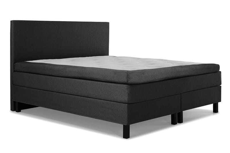 Lucky Komplet Sengepakke 180x200 Latex Glat Sengegavl - Sort/Grå - Møbler - Senge - Komplet sengepakke