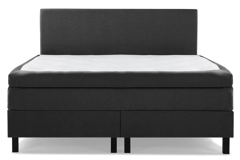 Lucky Komplet Sengepakke 180x200 Latex Glat Sengegavl - Sort/Grå - Møbler - Senge - Kontinentalsenge