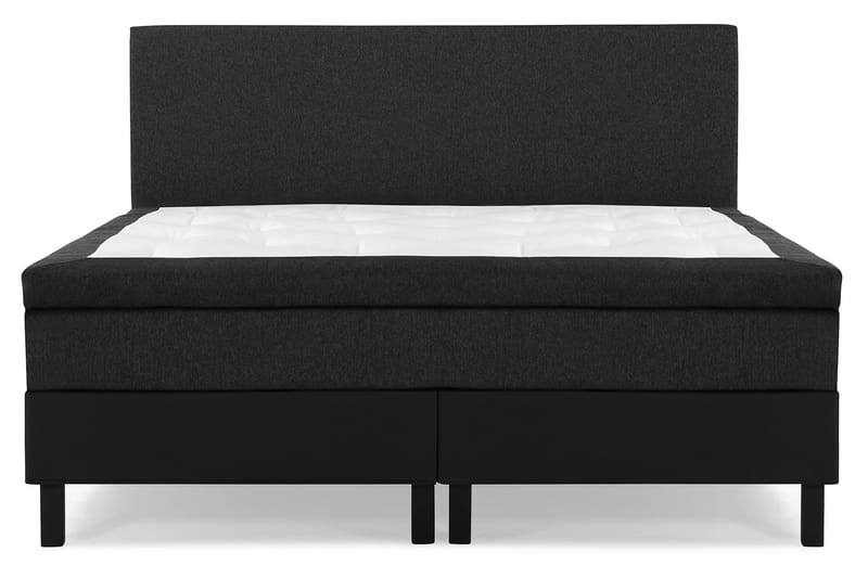 Lucky Komplet Sengepakke 180x200 Latex Glat Sengegavl - Sort/Grå/PU - Møbler - Senge - Komplet sengepakke