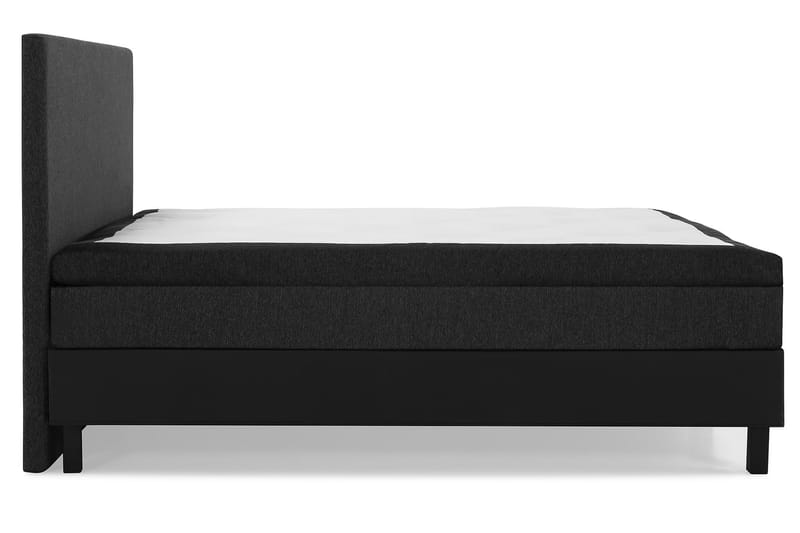 Lucky Komplet Sengepakke 180x200 Latex Glat Sengegavl - Sort/Grå/PU - Møbler - Senge - Komplet sengepakke