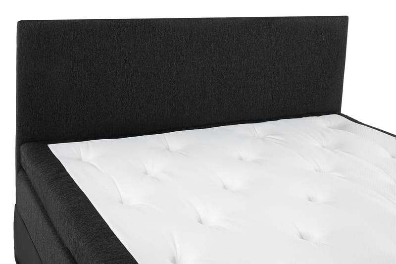 Lucky Komplet Sengepakke 180x200 Latex Glat Sengegavl - Sort/Grå/PU - Møbler - Senge - Komplet sengepakke
