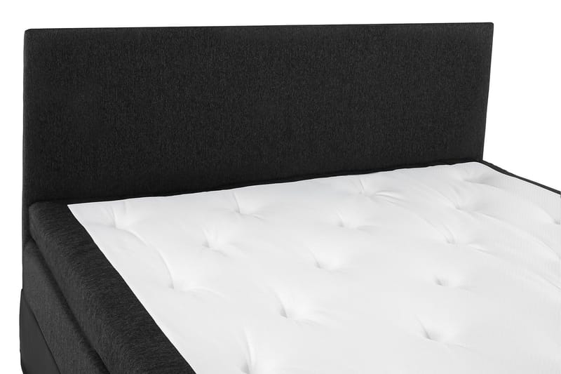 Lucky Komplet Sengepakke 180x200 Latex Glat Sengegavl - Sort/Grå/PU - Møbler - Senge - Kontinentalsenge