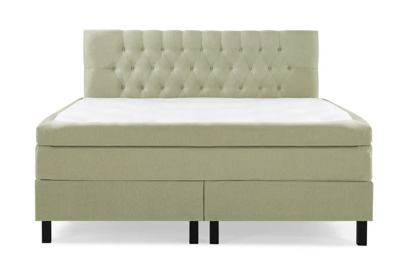 Lucky Komplet Sengepakke 180x200 Memory Diamant Sengegavl - Grøn - Møbler - Senge - Kontinentalsenge