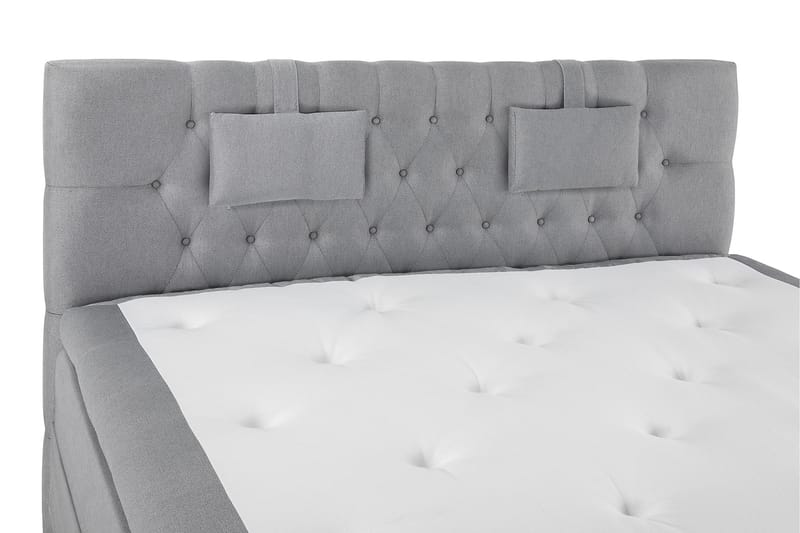Lucky Komplet Sengepakke 180x200 Memory Diamant Sengegavl - Nakkepude Lille Mellemgrå - Møbler - Senge - Komplet sengepakke