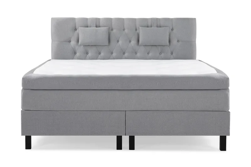 Lucky Komplet Sengepakke 180x200 Memory Diamant Sengegavl - Nakkepude Lille Mellemgrå - Møbler - Senge - Kontinentalsenge