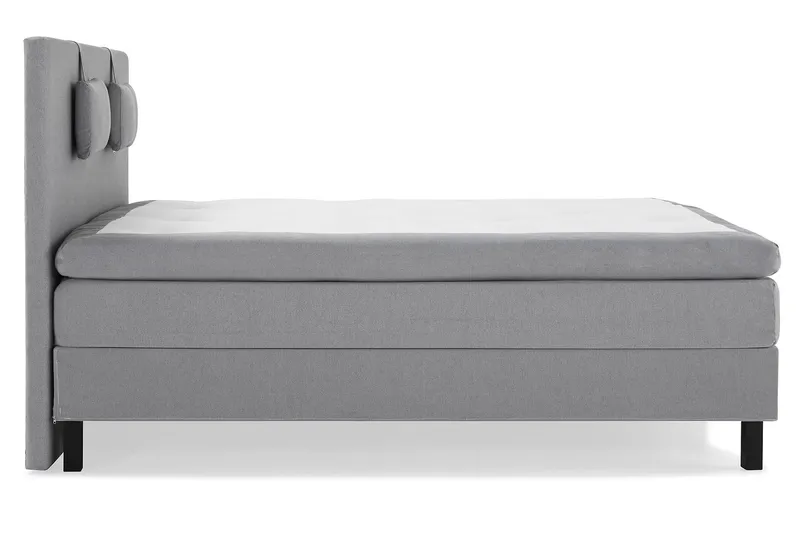 Lucky Komplet Sengepakke 180x200 Memory Glat Sengegavl - Nakkepude Lille Mellemgrå - Møbler - Senge - Kontinentalsenge