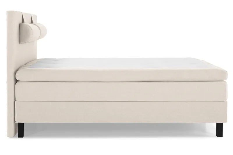 Lucky Komplet Sengepakke 180x200 Memory Glat Sengegavl - Nakkepude Stor Beige - Møbler - Senge - Kontinentalsenge