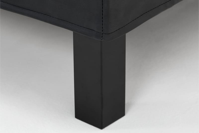 Lucky Komplet Sengepakke 180x200 Memory Glat Sengegavl - Nakkepude Stor Sort/Grå/PU - Møbler - Senge - Komplet sengepakke
