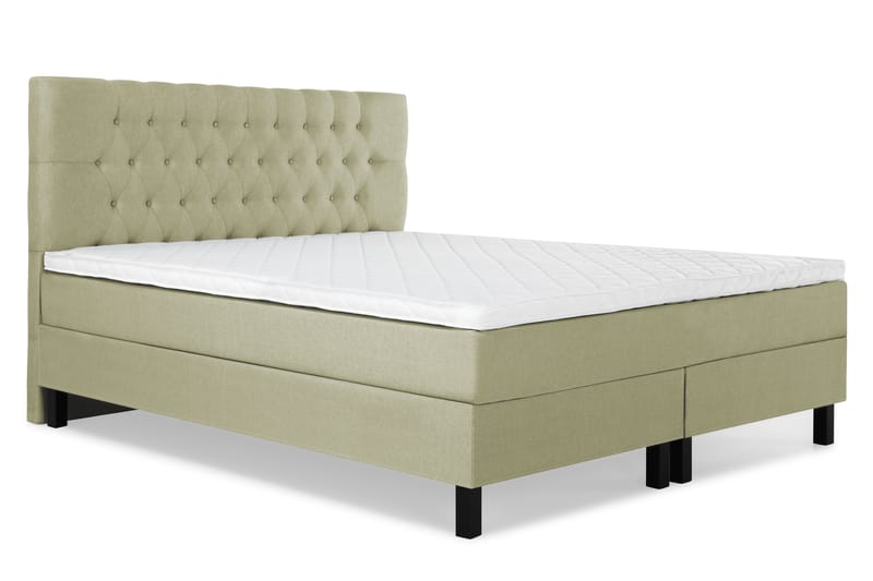 Lucky Komplet Sengepakke 180x200 Skum Diamant Sengegavl - Grøn - Møbler - Senge - Komplet sengepakke