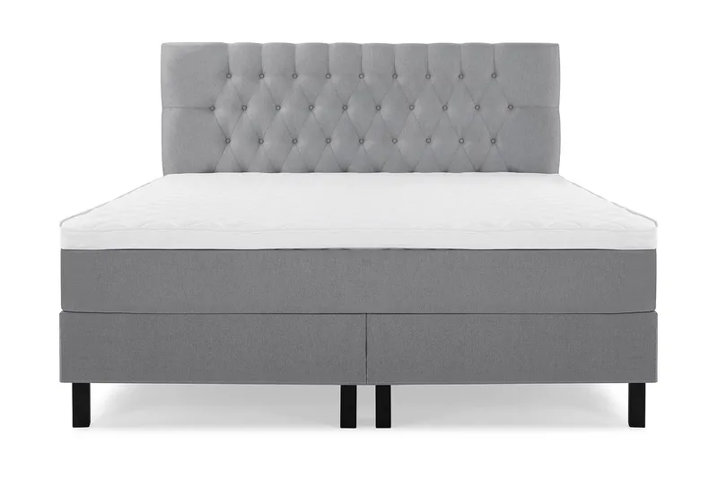 Lucky Komplet Sengepakke 180x200 Skum Diamant Sengegavl - Mellangrå - Møbler - Senge - Kontinentalsenge