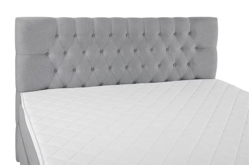 Lucky Komplet Sengepakke 180x200 Skum Diamant Sengegavl - Mellangrå - Møbler - Senge - Kontinentalsenge