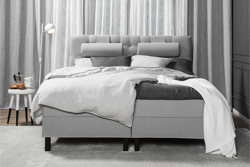 Lucky Komplet Sengepakke 180x200 Skum Diamant Sengegavl - Mellangrå - Møbler - Senge - Kontinentalsenge