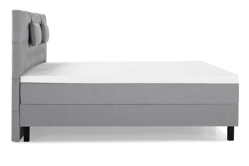 Lucky Komplet Sengepakke 180x200 Skum Diamant Sengegavl - Nakkepude Lille Mellemgrå - Møbler - Senge - Komplet sengepakke