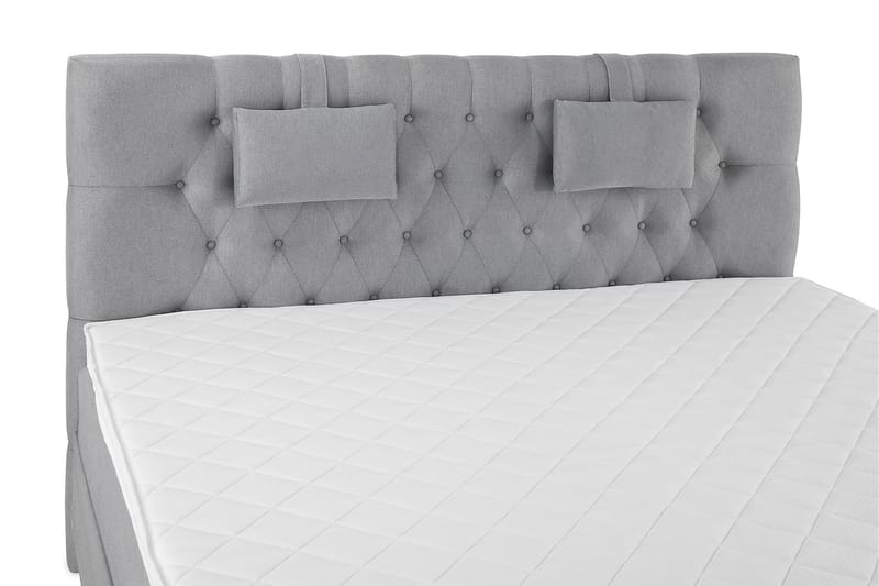 Lucky Komplet Sengepakke 180x200 Skum Diamant Sengegavl - Nakkepude Lille Mellemgrå - Møbler - Senge - Komplet sengepakke