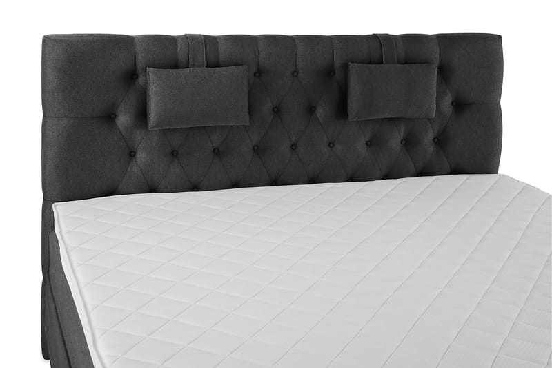 Lucky Komplet Sengepakke 180x200 Skum Diamant Sengegavl - Nakkepude Lille Sort/Grå - Møbler - Senge - Komplet sengepakke