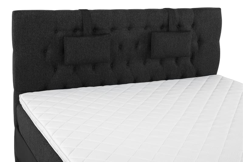 Lucky Komplet Sengepakke 180x200 Skum Diamant Sengegavl - Nakkepude Lille Sort/Grå/PU - Møbler - Senge - Komplet sengepakke