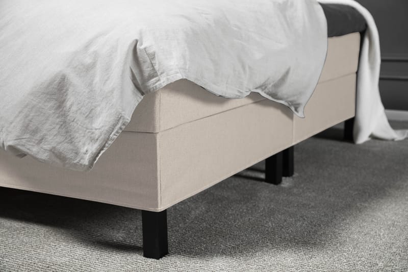 Lucky Komplet Sengepakke 180x200 Skum Diamant Sengegavl - Nakkepude Stor Beige - Møbler - Senge - Komplet sengepakke