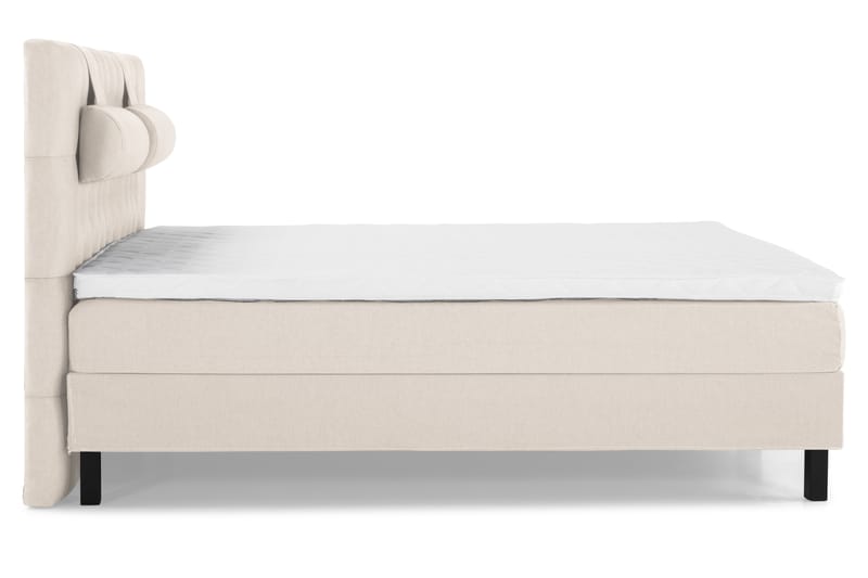 Lucky Komplet Sengepakke 180x200 Skum Diamant Sengegavl - Nakkepude Stor Beige - Møbler - Senge - Komplet sengepakke