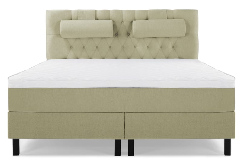 Lucky Komplet Sengepakke 180x200 Skum Diamant Sengegavl - Nakkepude Stor Grøn - Møbler - Senge - Kontinentalsenge