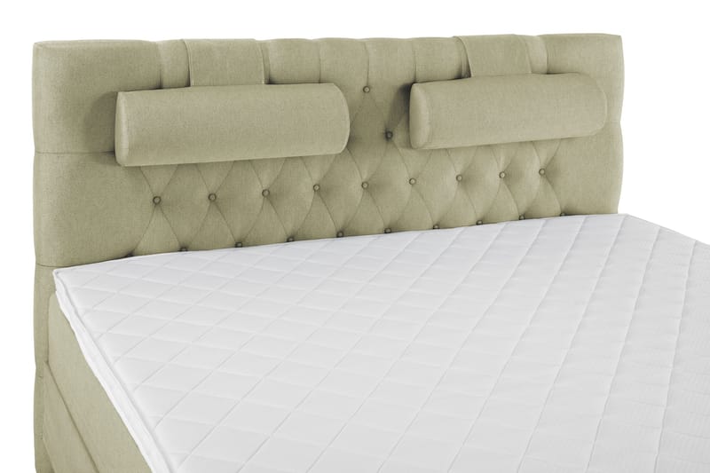 Lucky Komplet Sengepakke 180x200 Skum Diamant Sengegavl - Nakkepude Stor Grøn - Møbler - Senge - Kontinentalsenge