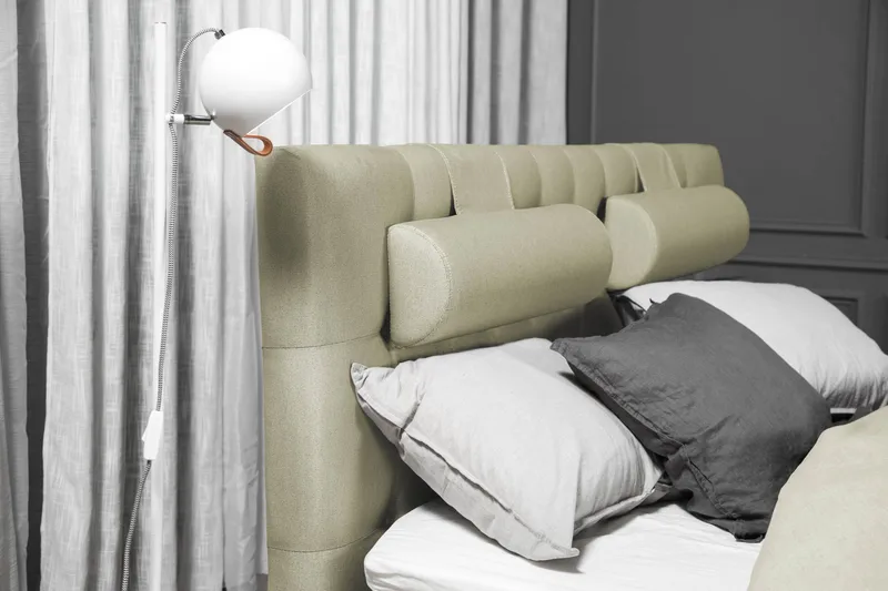 Lucky Komplet Sengepakke 180x200 Skum Diamant Sengegavl - Nakkepude Stor Grøn - Møbler - Senge - Kontinentalsenge