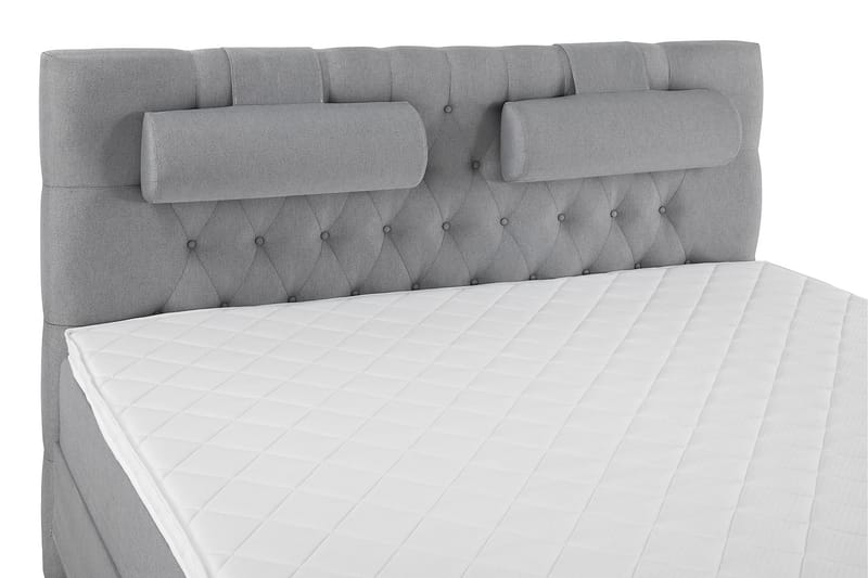 Lucky Komplet Sengepakke 180x200 Skum Diamant Sengegavl - Nakkepude Stor Mellangrå - Møbler - Senge - Komplet sengepakke