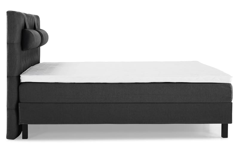 Lucky Komplet Sengepakke 180x200 Skum Diamant Sengegavl - Nakkepude Stor Sort/Grå - Møbler - Senge - Komplet sengepakke