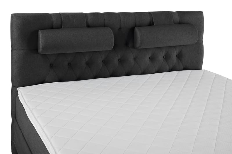 Lucky Komplet Sengepakke 180x200 Skum Diamant Sengegavl - Nakkepude Stor Sort/Grå - Møbler - Senge - Komplet sengepakke
