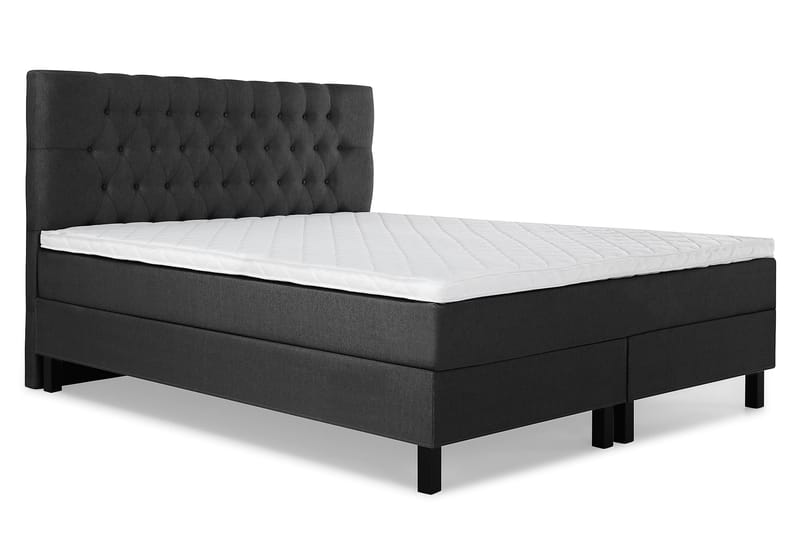 Lucky Komplet Sengepakke 180x200 Skum Diamant Sengegavl - Sort/Grå - Møbler - Senge - Komplet sengepakke
