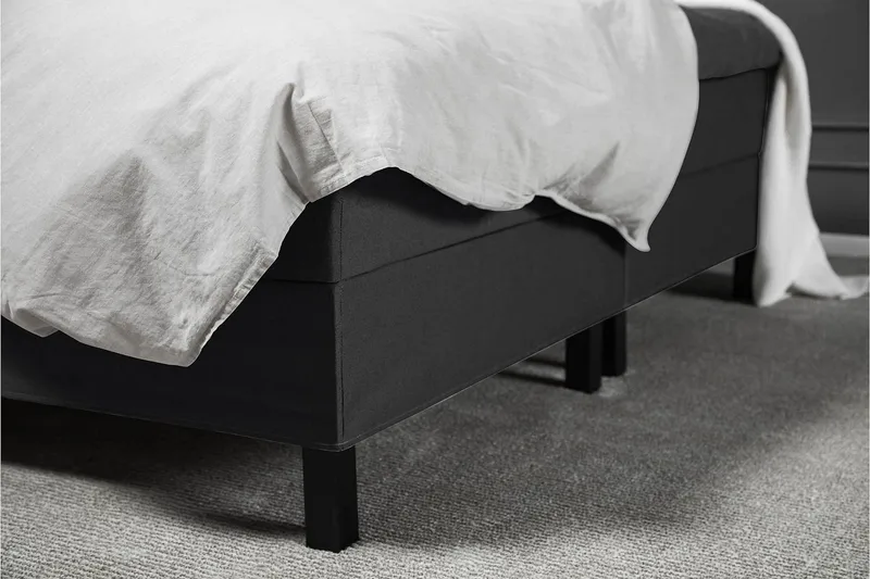 Lucky Komplet Sengepakke 180x200 Skum Diamant Sengegavl - Sort/Grå - Møbler - Senge - Kontinentalsenge