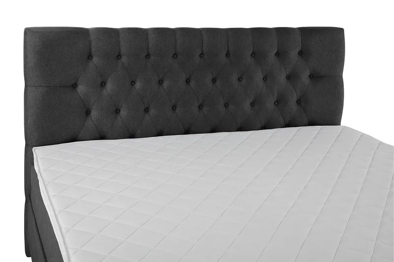 Lucky Komplet Sengepakke 180x200 Skum Diamant Sengegavl - Sort/Grå - Møbler - Senge - Kontinentalsenge