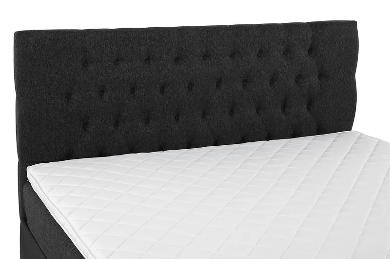 Lucky Komplet Sengepakke 180x200 Skum Diamant Sengegavl - Sort/Grå/PU - Møbler - Senge - Kontinentalsenge