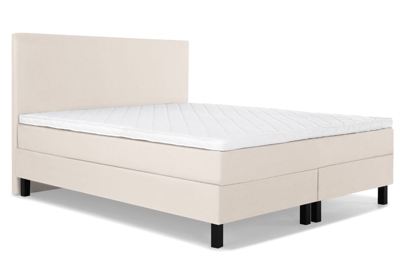 Lucky Komplet Sengepakke 180x200 Skum Glat Sengegavl - Beige - Møbler - Senge - Komplet sengepakke