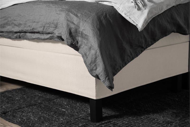 Lucky Komplet Sengepakke 180x200 Skum Glat Sengegavl - Beige - Møbler - Senge - Komplet sengepakke