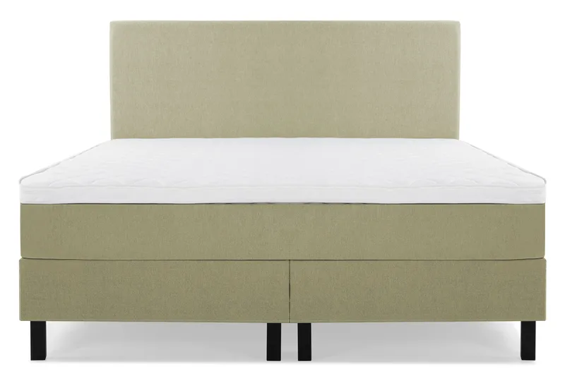 Lucky Komplet Sengepakke 180x200 Skum Glat Sengegavl - Grøn - Møbler - Senge - Kontinentalsenge