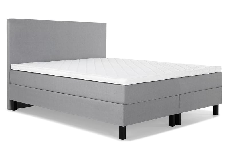 Lucky Komplet Sengepakke 180x200 Skum Glat Sengegavl - Mellangrå - Møbler - Senge - Komplet sengepakke