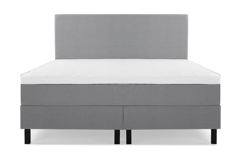 Lucky Komplet Sengepakke 180x200 Skum Glat Sengegavl - Mellangrå - Møbler - Senge - Kontinentalsenge