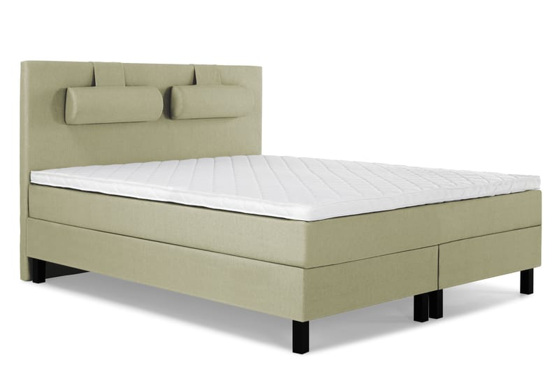 Lucky Komplet Sengepakke 180x200 Skum Glat Sengegavl - Nakkepude Stor Grøn - Møbler - Senge - Kontinentalsenge