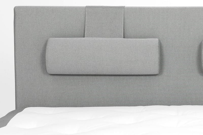Lucky Komplet Sengepakke 180x200 Skum Glat Sengegavl - Nakkepude Stor Mellangrå - Møbler - Senge - Kontinentalsenge