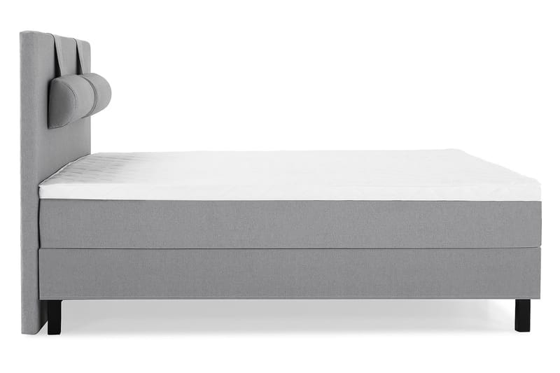 Lucky Komplet Sengepakke 180x200 Skum Glat Sengegavl - Nakkepude Stor Mellangrå - Møbler - Senge - Kontinentalsenge