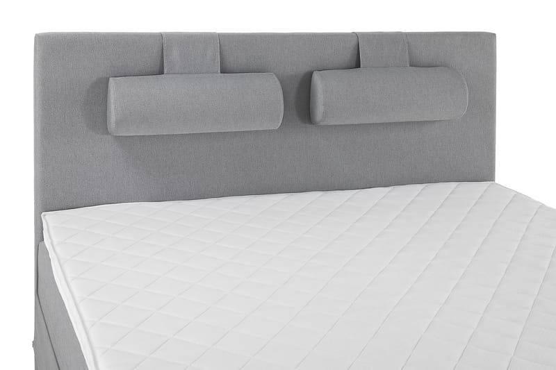 Lucky Komplet Sengepakke 180x200 Skum Glat Sengegavl - Nakkepude Stor Mellangrå - Møbler - Senge - Kontinentalsenge
