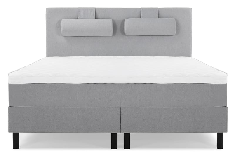 Lucky Komplet Sengepakke 180x200 Skum Glat Sengegavl - Nakkepude Stor Mellangrå - Møbler - Senge - Kontinentalsenge