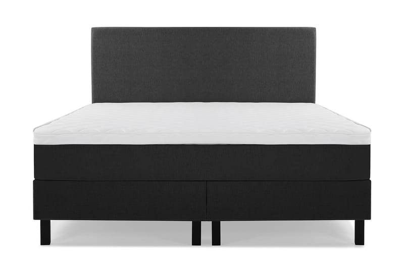 Lucky Komplet Sengepakke 180x200 Skum Glat Sengegavl - Sort/Grå - Møbler - Senge - Komplet sengepakke