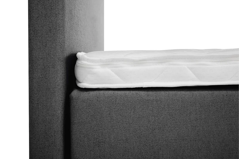 Lucky Komplet Sengepakke 180x200 Skum Glat Sengegavl - Sort/Grå - Møbler - Senge - Kontinentalsenge